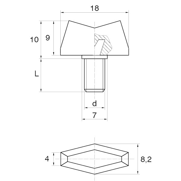 Flügelschrauben BPF 10 - Verschraubung