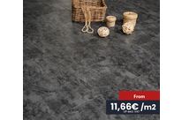 Vinylboden Platten mit Klickverbindung - Hohe Nutzung - Schieferoptik, schwarz (= 2.05 qm)