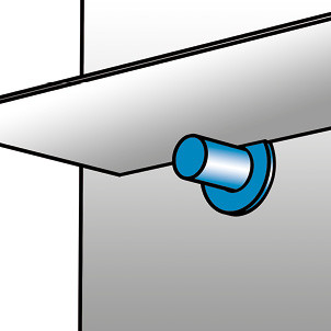 Bodenträger mit halber Scheibe - Verschraubung