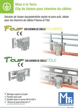 Clip de liaison pour chemins de câbles filaires ou tôle