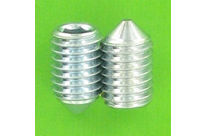 Innensechskantschrauben : Gewindestift mit Innensechskant -  - Gewindestift Innensechskant mit Spitze Stahl 14.9 Weiß verzinkt DIN 914