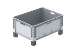 Großbehälter mit Kufen, Rädern und Füßen 800 x 600 x 320 mm : EURO-NORM basicline plus