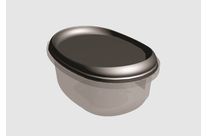 Eingespritzte, ovale Kunststoffschale mit Sicherheitsverschluss für Ihre Eisprodukte, Aufstriche, Butter, Pökelwaren, Fertiggerichte…