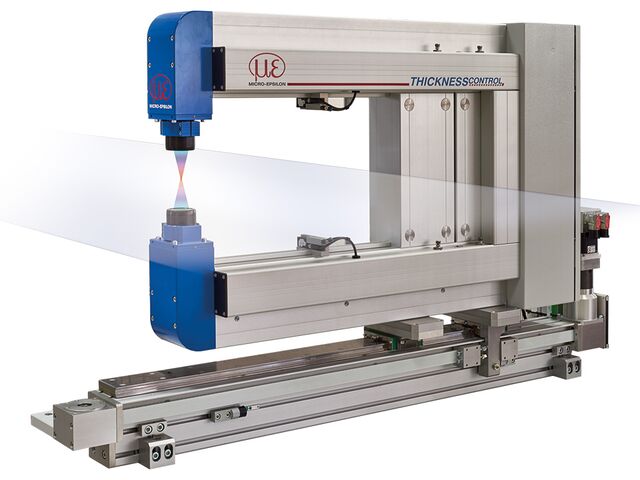 Neues Dickenmesssystem auf Basis konfokaler Sensoren - thicknessCONTROL UTS 8X02.K