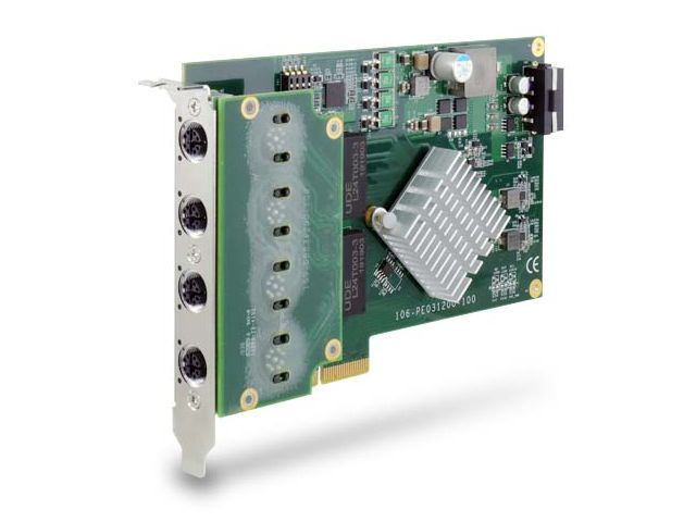 4-Port Server-grade Gigabit 802.3at PoE+ Karte mit M12 x-kodierten Anschlüssen | PCIe-PoE312M