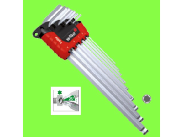 Wiha : WIHA- Clés Mâles - Clés Mâles ErgoStar - Jeu de Clés Mâles Six Pans à Tête Sphérique en étui ErgoStar avec MagicRing-9 pièces